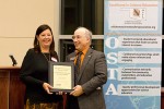 2013 OBTA Debbie Hill receives her award from NABT Past-President Donald French